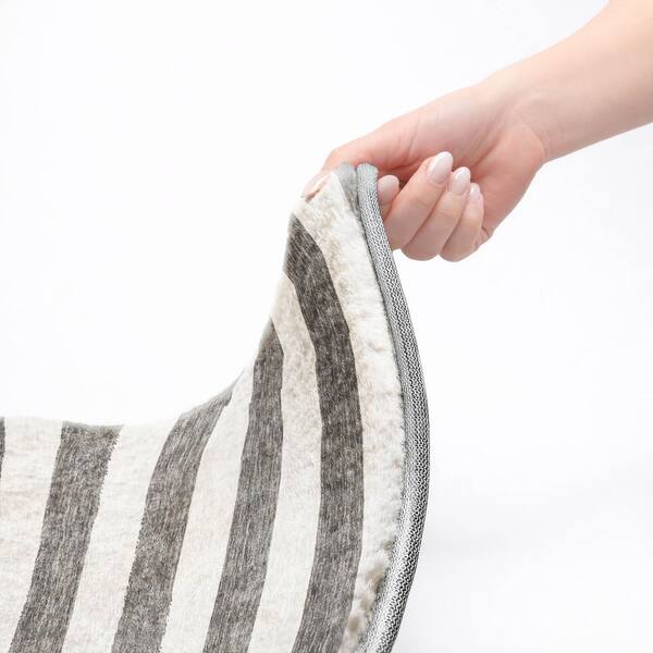 Dream Shag Premium Machine Washable Abstract ADS528 Charcoal 9 ft. x 12 ft. Area Rug