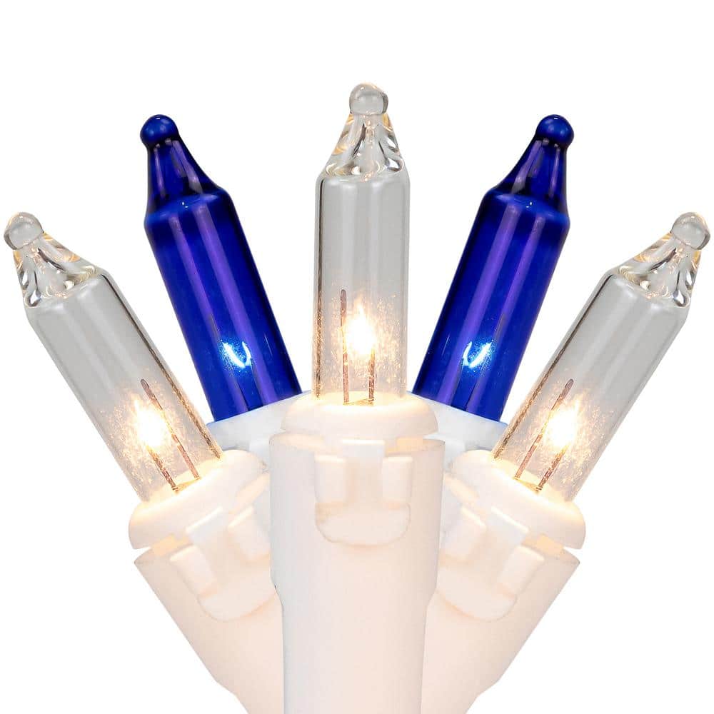 Set of 100 Blue and Clear Mini Christmas Lights 2.5 in. Spacing with White Wire price history on PriceWatchPro