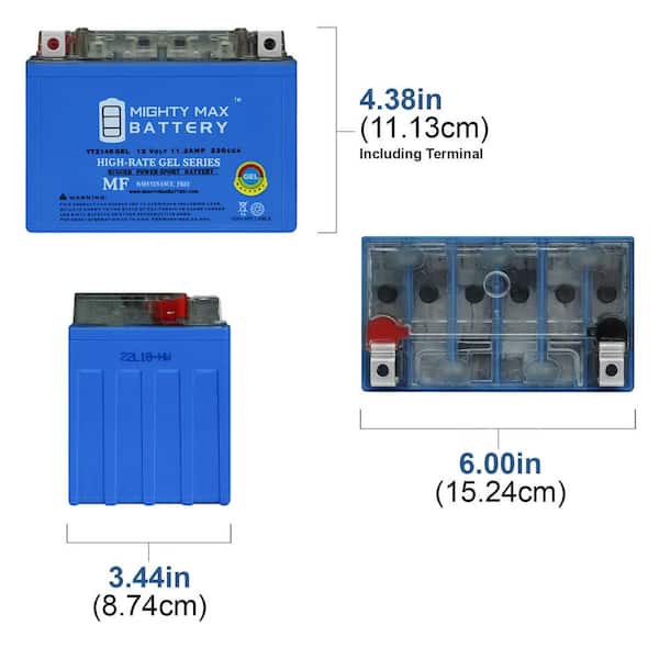 MIGHTY MAX BATTERY YTZ14S GEL Replaces Honda 31500-MCR-D02