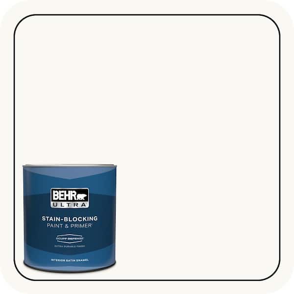 BEHR ULTRA 1 qt. #PR-W15 Ultra Pure White Extra Durable Satin Enamel Interior Paint & Primer