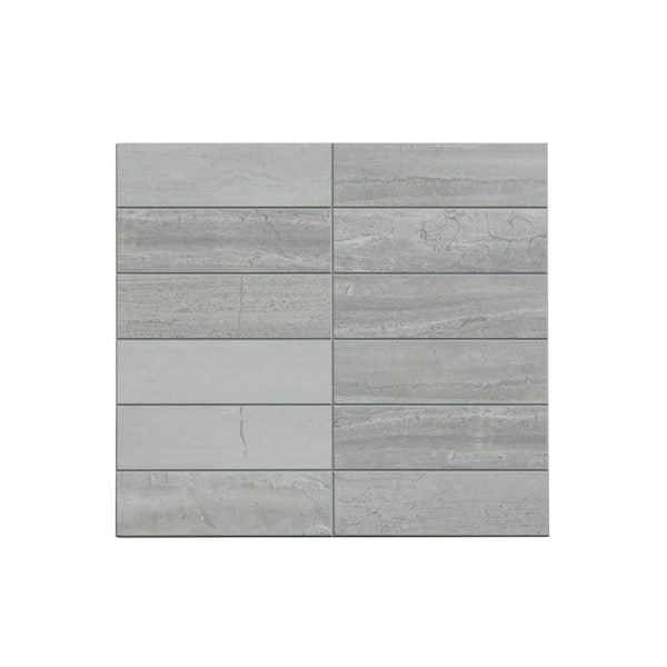 Collage 12 in. x 12 in. PVC Peel and Stick Tile in Platinum Gray