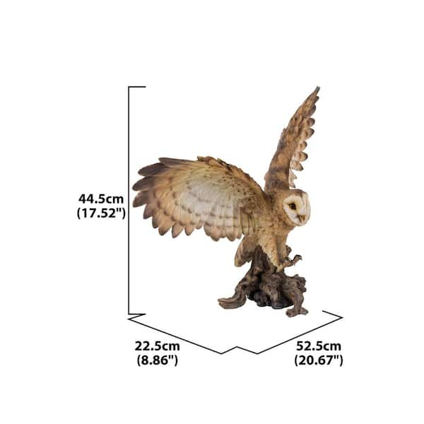 HI-LINE GIFT LTD. Barn Owl on Stump with Wings Open Statue 87727-B