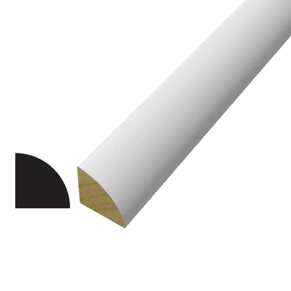 3/4 in. D x 3/4 in. W x 96 in. L Finished White Poplar Wood Finger Joint Quarter Round Moulding
