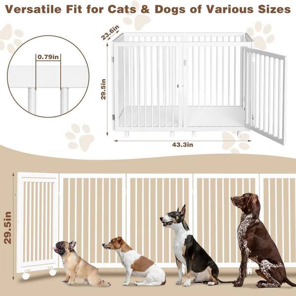 BOZTIY 30 in. Dog Playpen 6-Panel Metal Puppy Playpen with 8