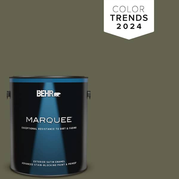 BEHR MARQUEE 1 gal. #N350-7A Mountain Olive Satin Enamel Exterior Paint & Primer