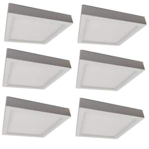 5 in. 1-Light Color Tunable Selectable LED Square Mini Flat Panel Flush Mount (6-Pack)