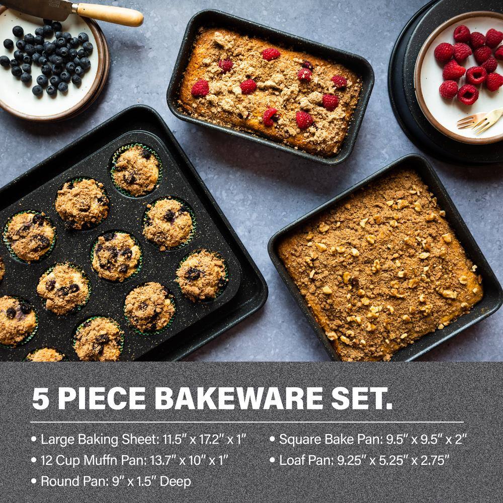 Granitestone 20-Piece Red Nonstick Aluminum Cookware and Bakeware Set