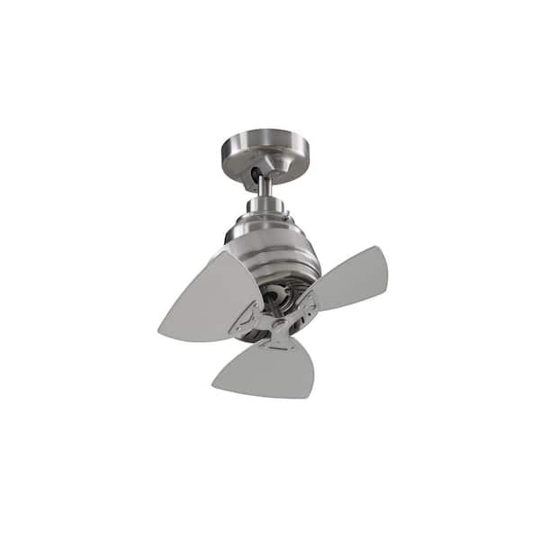 FANIMATION Rotation 19 in. Indoor/Outdoor Brushed Nickel 360-Degree Orbit Ceiling Fan with Wall Switch