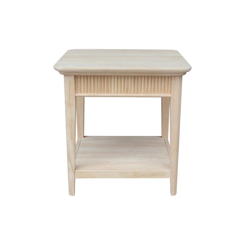 Haven 22 in. Unfinished Rectangular Solid Wood End Table - thumbnail 7