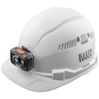 Hard Hat, Vented, Cap Style with Rechargeable Headlamp