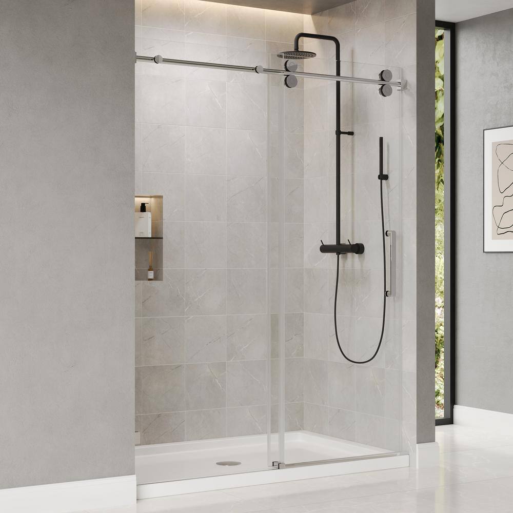 Concord 60" Frameless Sliding Shower Door with Chrome Finish