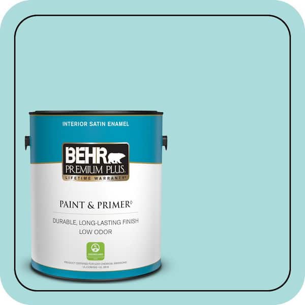 BEHR PREMIUM PLUS 1 gal. #M460-2 Beachside Drive Satin Enamel Low Odor Interior Paint & Primer