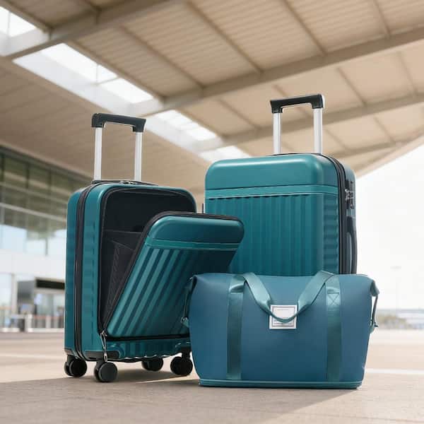 Merax 3 Bags 3-Piece Dark Green Expandable ABS Hardshell 20 in. 24
