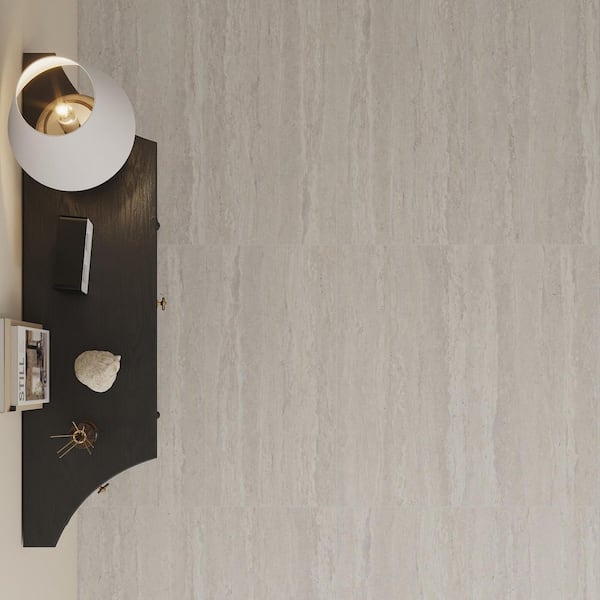 American Travertine Ivory 24 in. x 48 in. Chiseled 3D Porcelain Large Format Wall Tile (2-Pieces, 16 sq. ft. /Case)