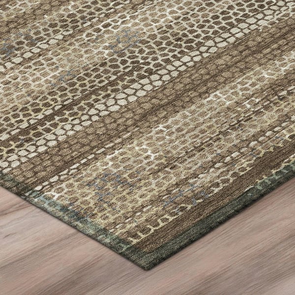 Chantille Machine Washable Indoor/Outdoor Abstract ACN3115 Chocolate 3 ft. x 4 ft. Area Rug