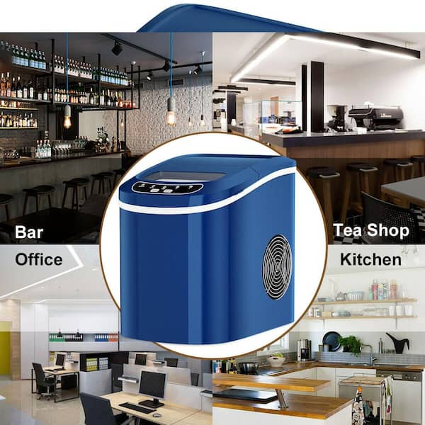 WELLFOR 26.5 lbs. Mini Portable Electric Ice Maker in Navy, Blue