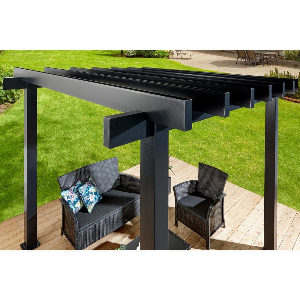 Gray Aluminum 10 ft x 10 ft Pergola with Adjustable Canopy