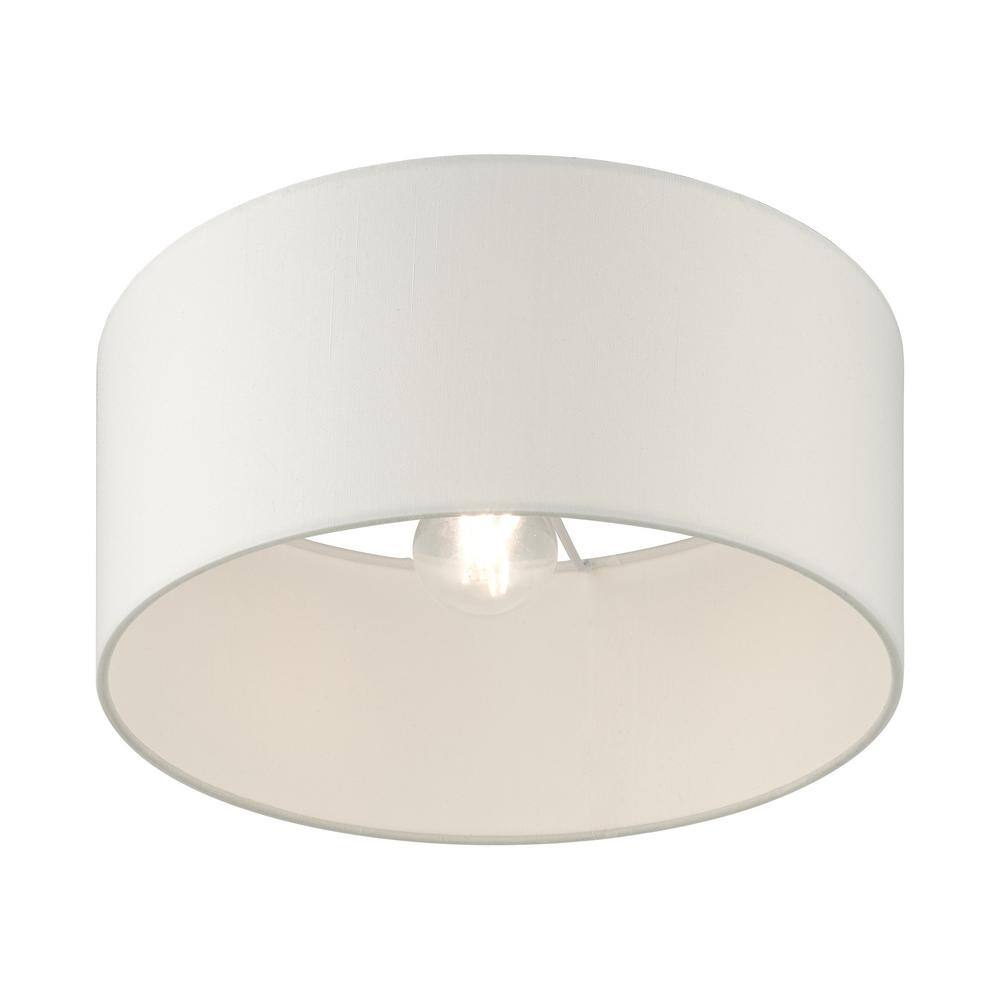 Meridian Satin Brass 13" Drum LED Semi-Flush Mount
