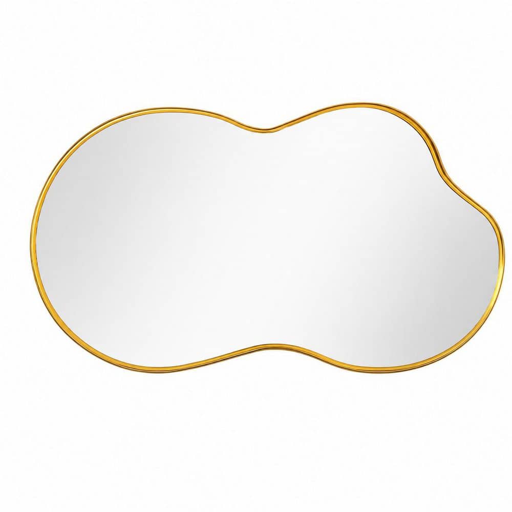 36 in. H x 20 in. W Gold Irregular Cloud-Shaped Decorative Wall Mirror, Aluminum Frame, Bathroom Decor price history on PriceWatchPro