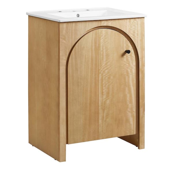 Appia 24 in. W Ceramic Bathroom Vanity in Oak White Top