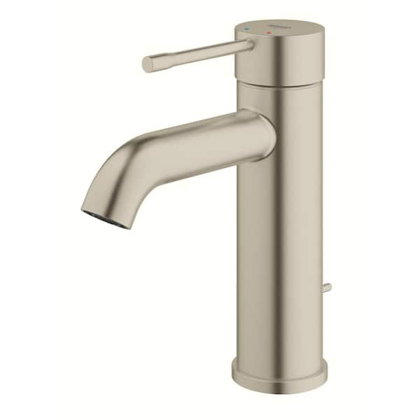 Essence New Single Hole Single-Handle 1.2 GPM Mid-Arc Bathroom Faucet in Brushed Nickel Infinity