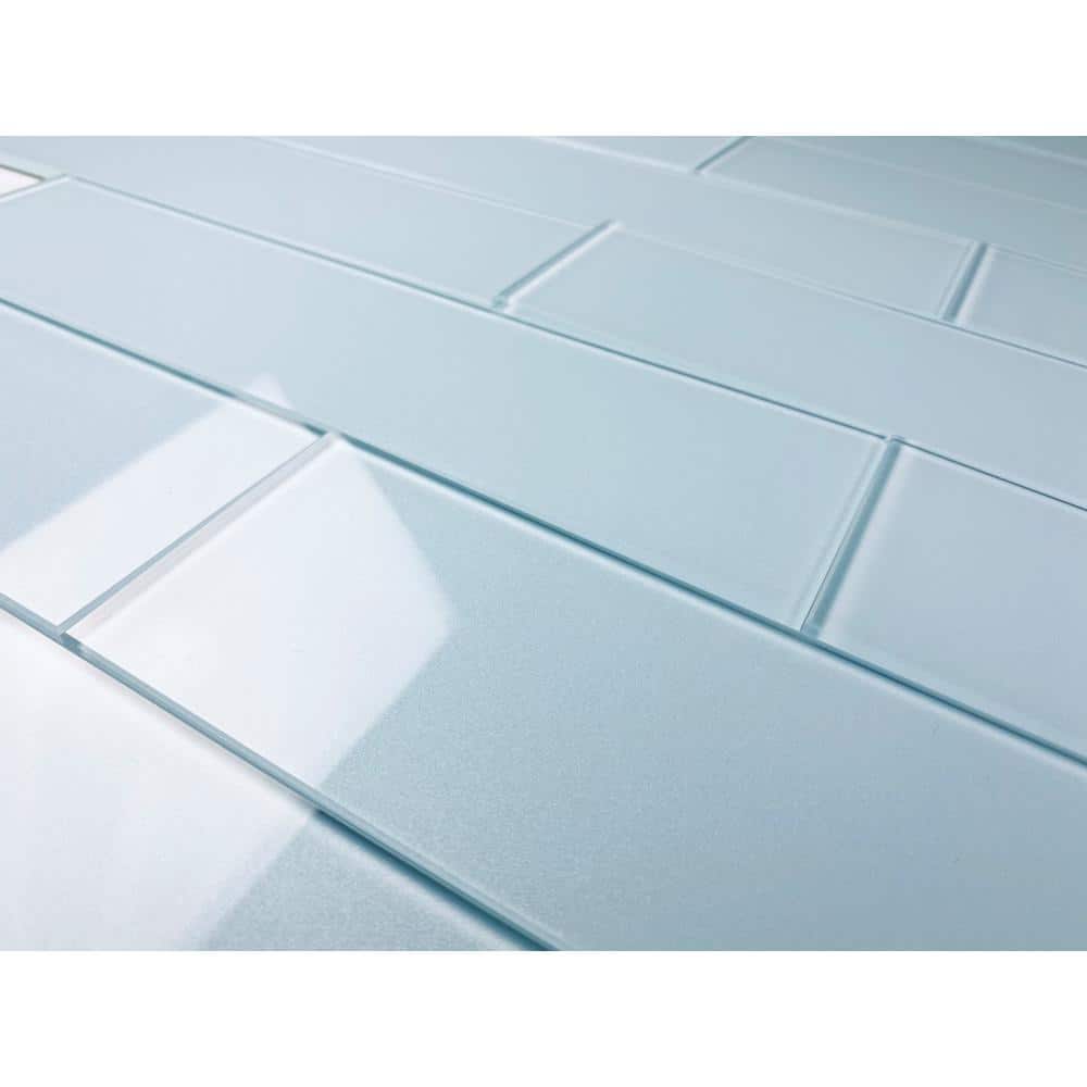 Metro Mint Blue 3x12 Glossy Glass Peel and Stick Tile