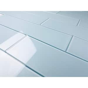 Modern Design Styles Rectangle 3 in. x 12 in. Glossy Blue Glass Peel and Stick Subway Tile (22 sq. ft./Case)