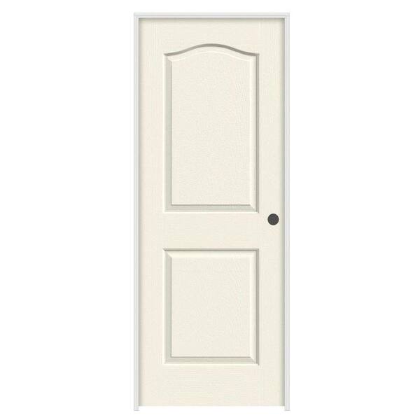 JELD-WEN 24 in. x 80 in. Princeton Vanilla Painted Left-Hand Smooth Solid Core Molded Composite MDF Single Prehung Interior Door