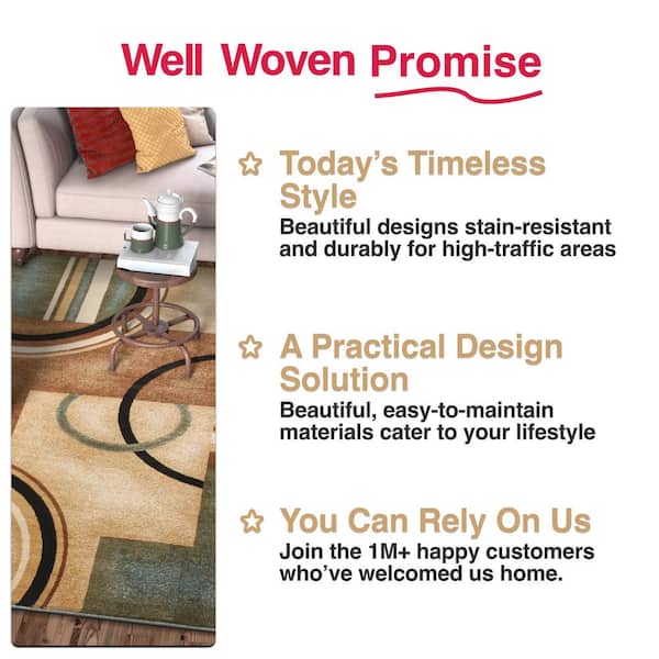 Barclay Arcs and Shapes Light Blue 7 ft. x 10 ft. Modern Geometric Area Rug