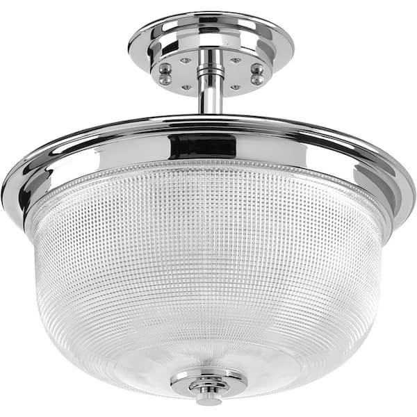 Progress Lighting Archie Collection 2-Light Polished Chrome Semi-Flush Mount