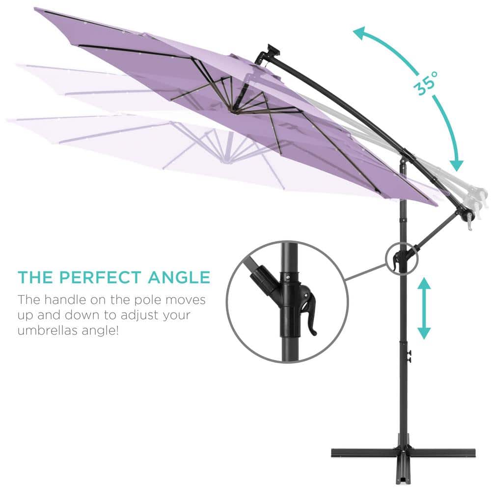 Lavender 10ft Market Patio Umbrella with Adjustable Tilt and LED Lights