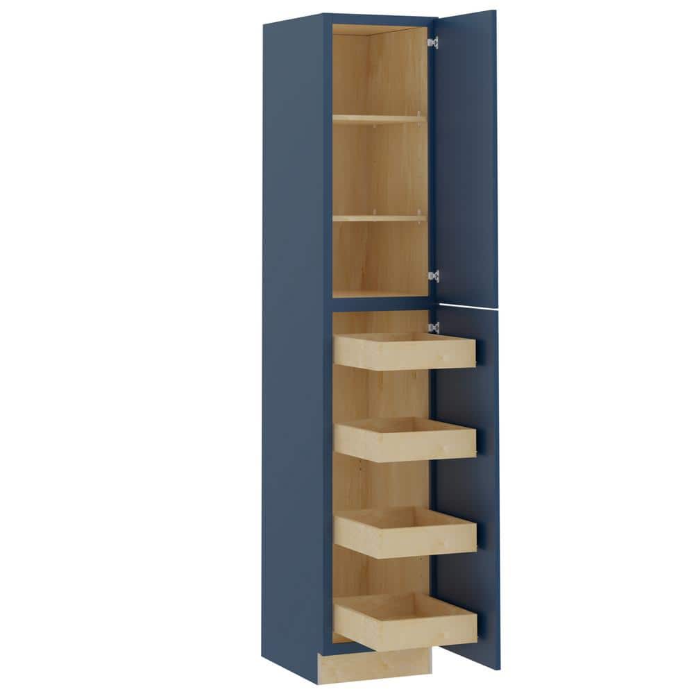 Grayson 18 in. W x 24 in. D x 96 in. H Assembled Plywood Pantry Kitchen Cabinet in Mythic Blue with 4ROT Soft Close RH price history on PriceWatchPro