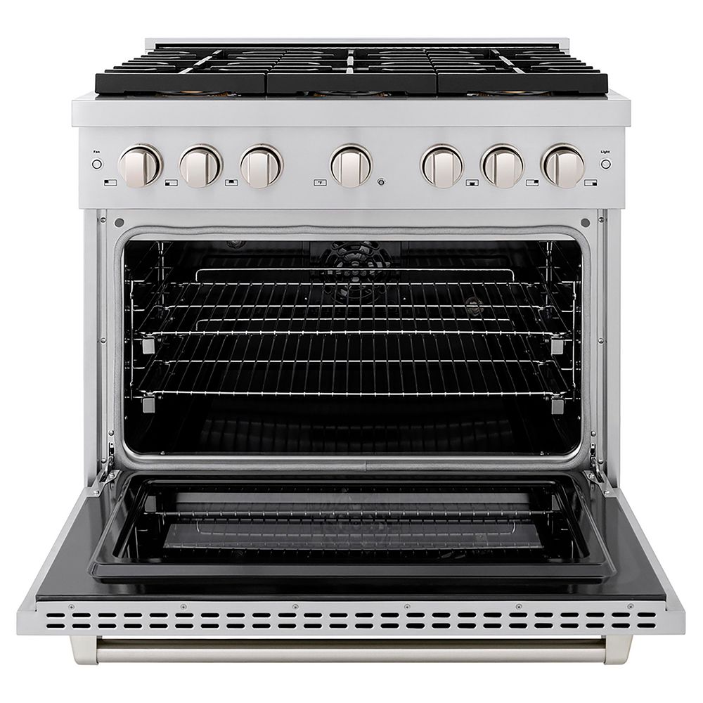 36 in. 5.2 cu. ft. Paramount Dual Fuel Range with 6 Burner DuoPro Cooktop and Convection Oven in Stainless Steel