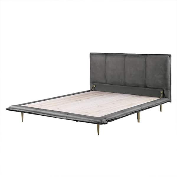 Acme Furniture Metis Gray Metal Frame King Platform Bed