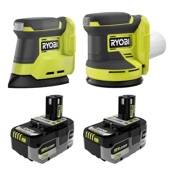 ONE+ 18V Cordless 2-Tool Combo Kit w/ Random Orbit Sander, Corner Cat Finish Sander & (2) 6Ah HIGH PERFORMANCE Batteries