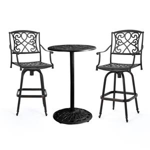 Cheney Swivel Metal Balcony Height Outdoor Bar Set