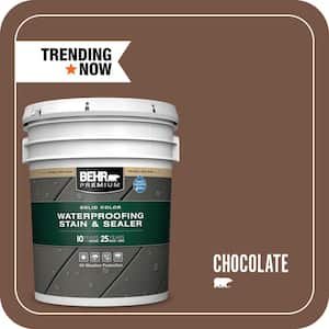 5 gal. #SC-129 Chocolate Solid Color Waterproofing Exterior Wood Stain and Sealer