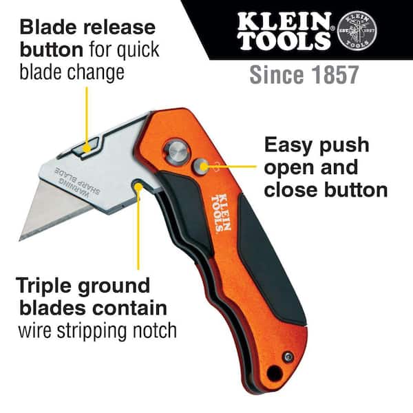 Klein Tools 9 in. Aluminum Torpedo Level and Folding Utility Knife Tool Set  23KIT - The Home Depot