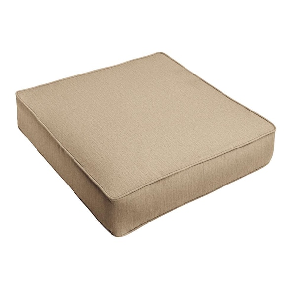 1101Design 22 in. x 22 in. x 4 in. Deep Seating Indoor/Outdoor Corded Lounge Chair Cushion in Sunbrella Canvas Fawn