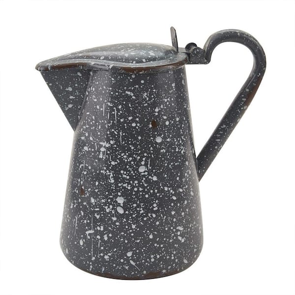 Granite Enamelware 40 fl.oz Grey Metal Pitcher with Lid