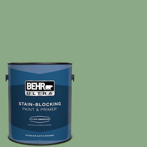 BEHR ULTRA 1 gal. #M400-5 Baby Spinach Extra Durable Satin Enamel Interior Paint & Primer