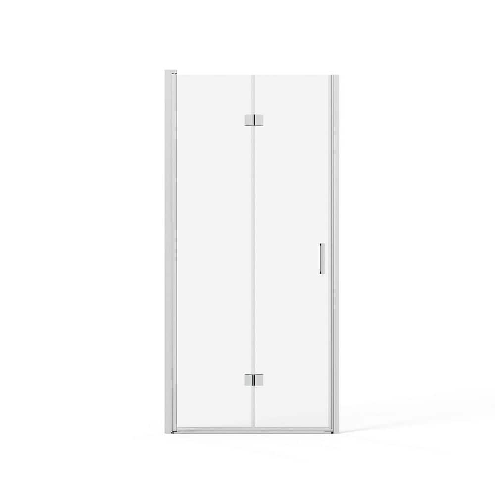 34 in. W x 72 in. H Bifold Shower Door Frameless with Tempered Clear Glass in Chrome, Pivot Swing Shower Panel price history on PriceWatchPro