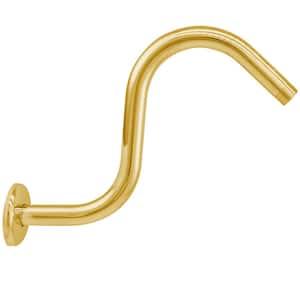 8 in. S-Shaped Shower Arm, Polished Brass