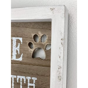This Home is Filled with Kisses Wagging Tails Wet Noses and Love Rustic Wood Framed Wall Decorative Sign