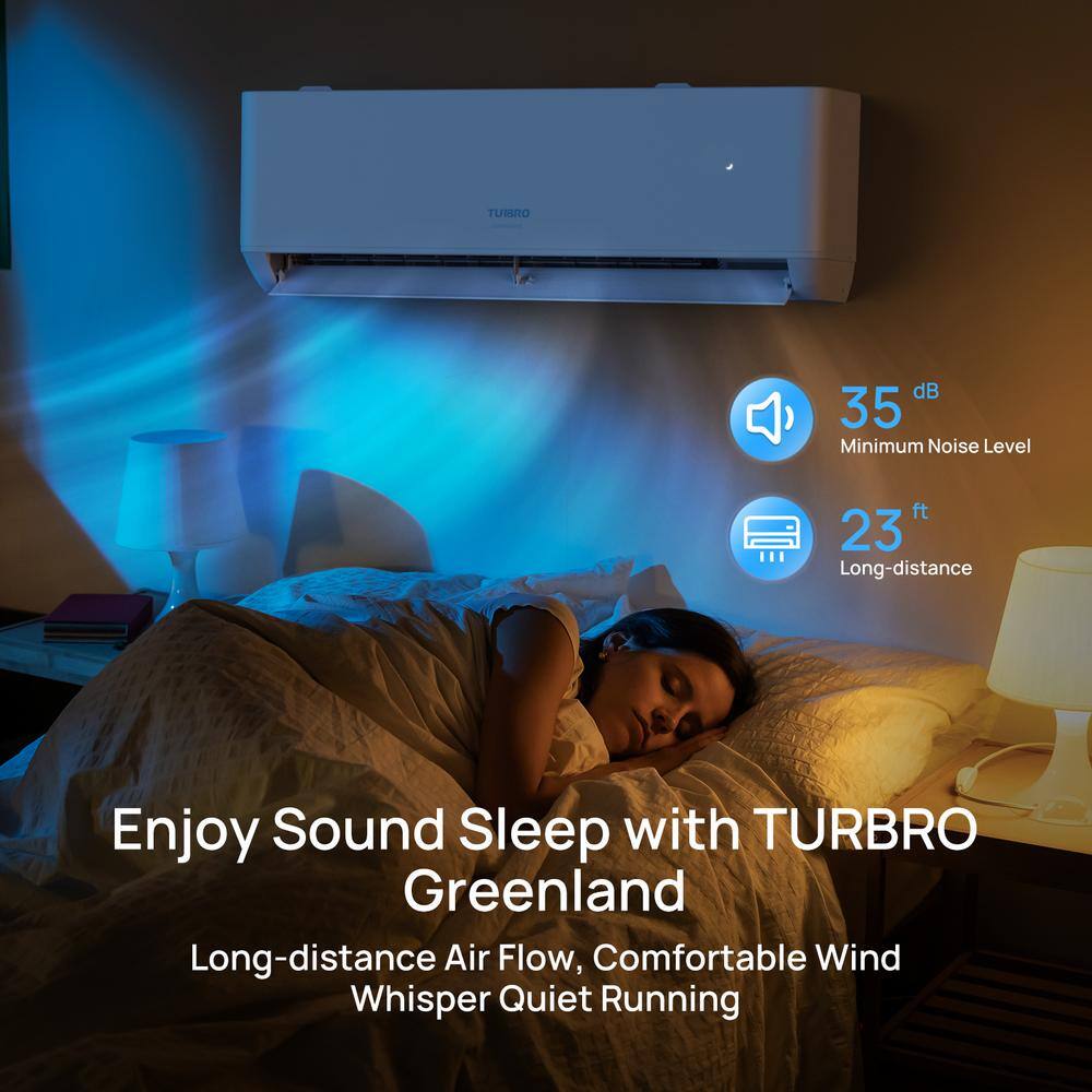 TURBRO 24,000 BTU White Ductless Mini Split AC with Heat Pump