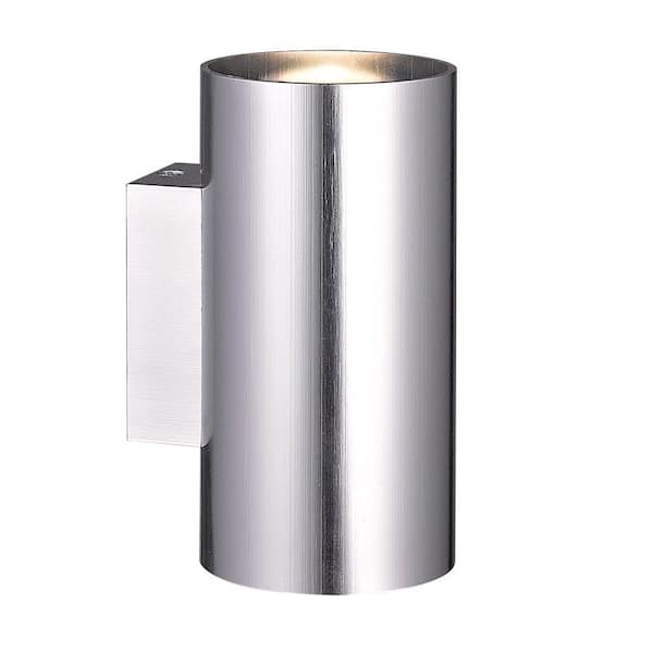 Eurofase Rotondo Collection 2-Light Brushed Aluminum Outdoor Wall Lantern Sconce
