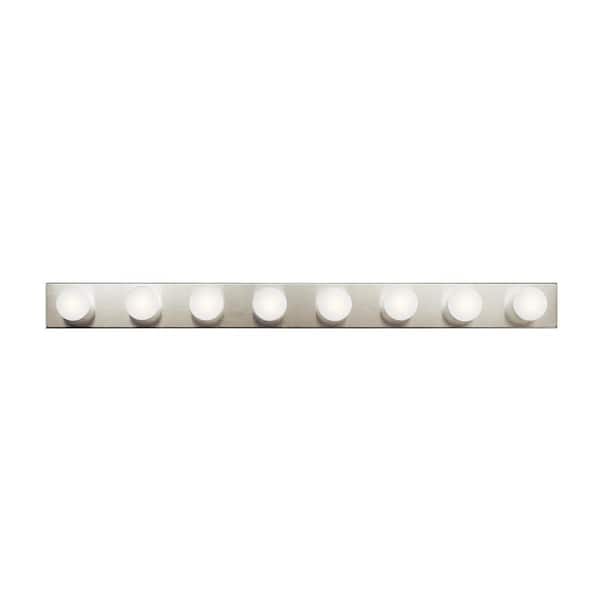 Independence 48 in. 8-Light Brushed Nickel Traditional Bathroom Vanity Light