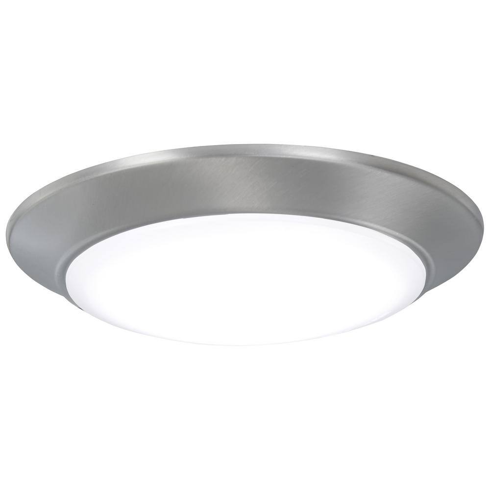 Contemporary Brushed Nickel LED Flush Mount Light 7.5"
