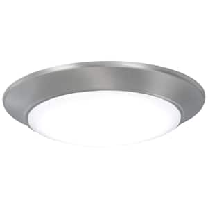 Vantage 7.5 in. 1-Light Brushed Nickel LED Flush Mount with White Acrylic Diffuser