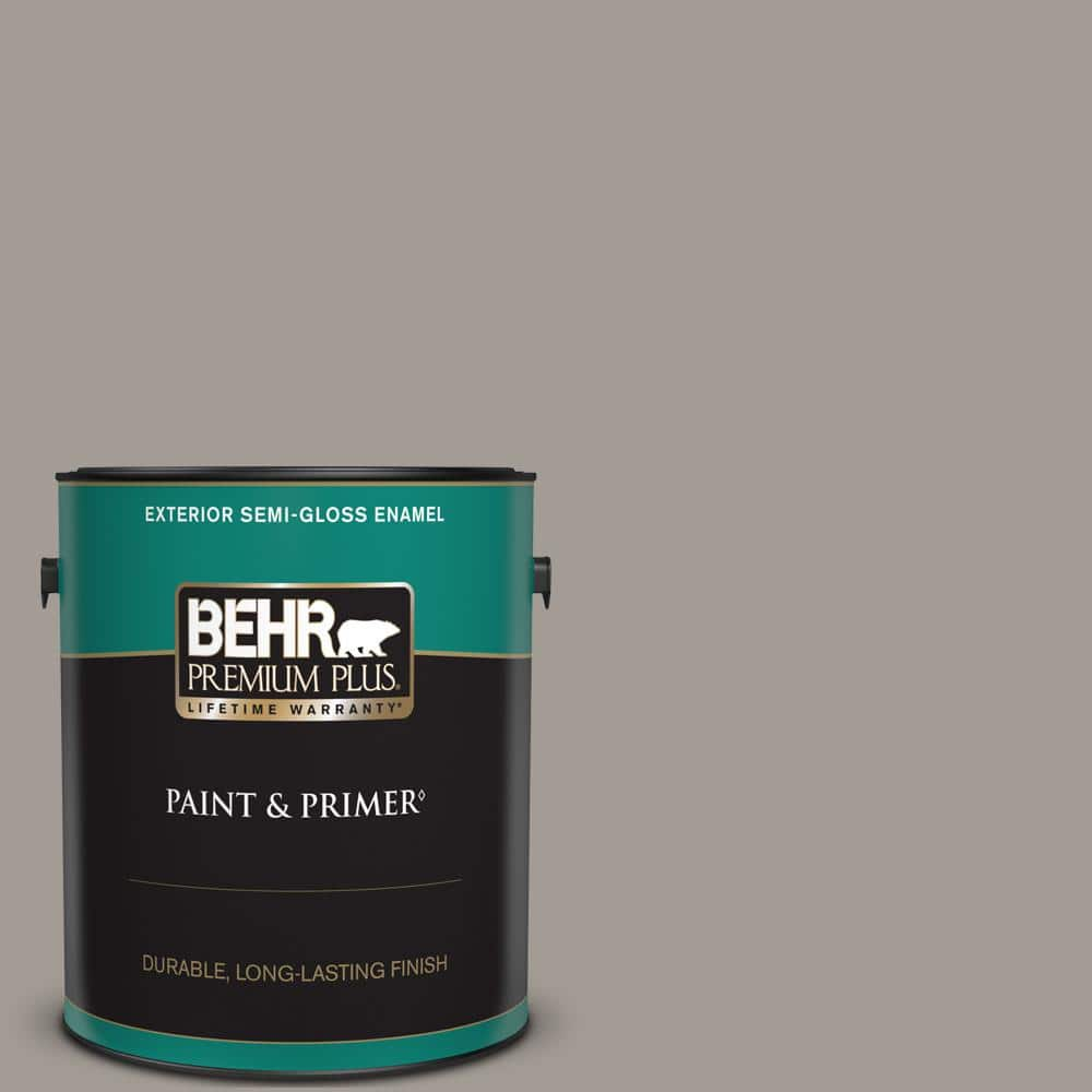 BEHR PREMIUM PLUS 1 Gal. #PPU18-15 Fashion Gray Semi-Gloss Enamel ...